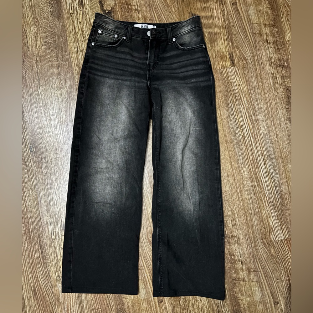 women's refuge denim washed black jeans size 1